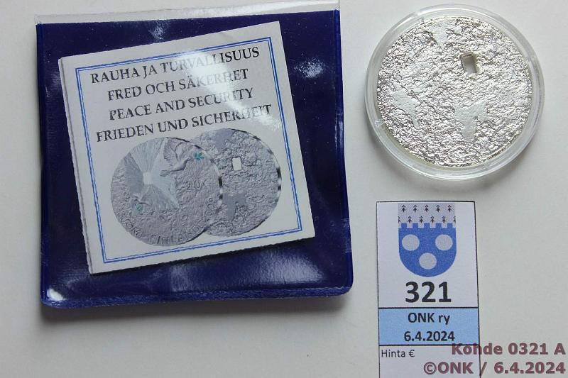 k-0321-a.jpg - Kohde 321 (kuva 1/2), lhthinta: 25 € / myyntihinta: 25 € 20 € 2009 Ag, Proof, Rauha ja turvallisuus, muovikotelo+tod, kaps srj, kunto: 10