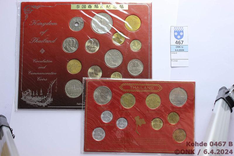 k-0467-b.jpg - Kohde 467 (kuva 2/3), lhthinta: 10 € / myyntihinta: 13 € Thaimaa 1935-97 6 sarjaa pahvikorteissa (80 kolikkoa). Juhlarahoja 1-10b 1966-94(12), UNC. Turistisarjoja (kl4-9): 50s-1b 1957-96(10), 50s-1b 1957-97(10), 25s-2b 1957-96(15), 1s-10b 1935-97(18), 5s-5b 1957-96(15)., kunto: 4-9