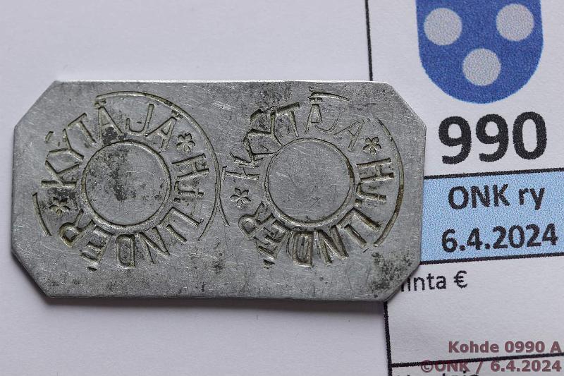 k-0990-a.jpg - Kohde 990 (kuva 1/2), lhthinta: 25 € / myyntihinta: 26 € Kytjn kartano Al, 2 litraa maitoa. H.J. Linder, kunto: 5