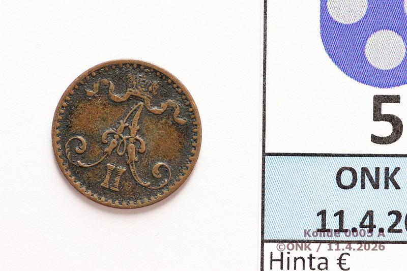 k-0005-a.jpg - Kohde 5 (kuva 1/2), l�ht�hinta: 10 &euro; / myyntihinta: 12 &euro; 1 p 1867 SNY 4.2, kunto: 4/5