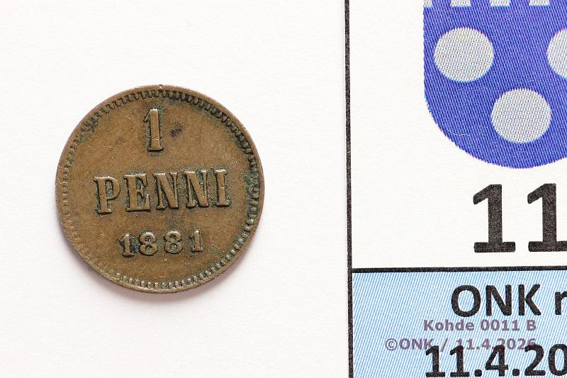 k-0011-b.jpg - Kohde 11 (kuva 2/2), l�ht�hinta: 20 &euro; / myyntihinta: 20 &euro; 1 p 1881 , kunto: 5