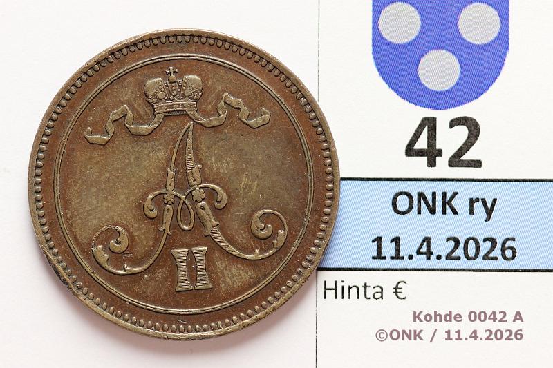 k-0042-a.jpg - Kohde 42 (kuva 1/2), l�ht�hinta: 30 &euro; / myyntihinta: 42 &euro; 10 p 1865 Eprvja, hyv�kuntoinen, kunto: 6