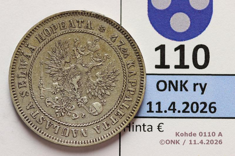 k-0110-a.jpg - Kohde 110 (kuva 1/2), l�ht�hinta: 10 &euro; / myyntihinta: 19 &euro; 2 mk 1907 Ag, lpuhd, kunto: 5