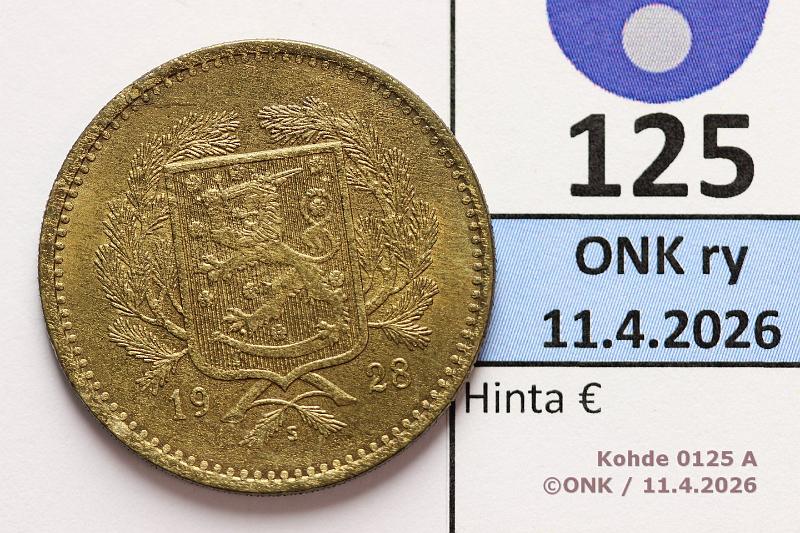 k-0125-a.jpg - Kohde 125 (kuva 1/2), l�ht�hinta: 60 &euro; / myyntihinta: 60 &euro; 10 mk 1928 Patinaa, eritt�in kaunis!, kunto: 8
