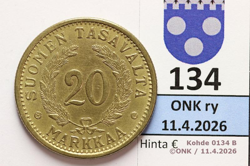 k-0134-b.jpg - Kohde 134 (kuva 2/2), l�ht�hinta: 5 &euro; / ei tarjouksia 20 mk 1939 Kaunis!, kunto: 7