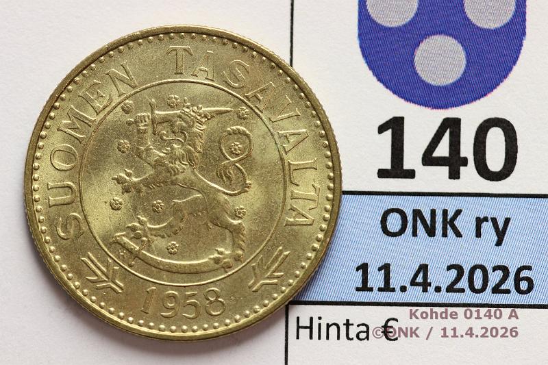 k-0140-a.jpg - Kohde 140 (kuva 1/2), l�ht�hinta: 50 &euro; / myyntihinta: 50 &euro; 50 mk 1958 Loistelias!, kunto: 9