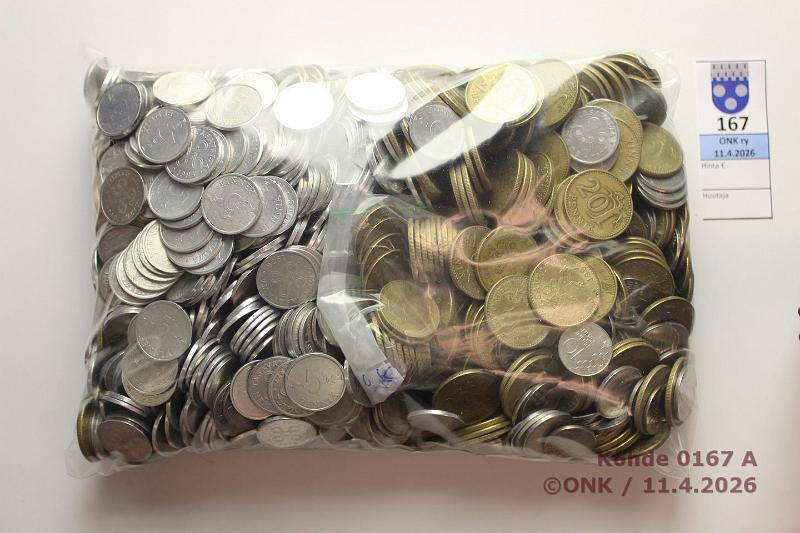 k-0167-a.jpg - Kohde 167, l�ht�hinta: 7 &euro; / ei tarjouksia 5 - 20 p 1963? (2 kg):   5p  m77 620g;  10p  m63 150g, m90 400g;  20p  m63 850g, kunto: vk
