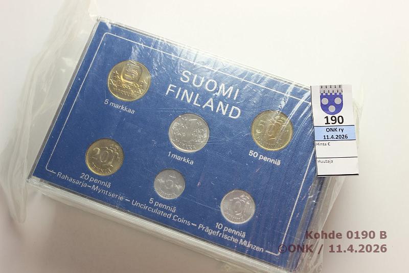 k-0190-b.jpg - Kohde 190 (kuva 2/2), l�ht�hinta: 25 &euro; / myyntihinta: 27 &euro; Rp:n vuosisarjat 1974-83K (10): Kaikki eri vuosia, kunto: 9