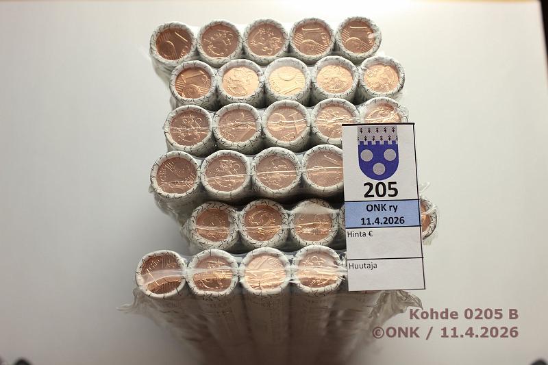 k-0205-b.jpg - Kohde 205 (kuva 2/2), l�ht�hinta: 35 &euro; / myyntihinta: 35 &euro; 1 s 2000-10 Avaamattomat vakuumit � 10 rll: -04, -05, -09, -10(2). Avattu vakuumi -00, kaikki rullat ehji�. Nimellisarvo 30?, kunto: 9