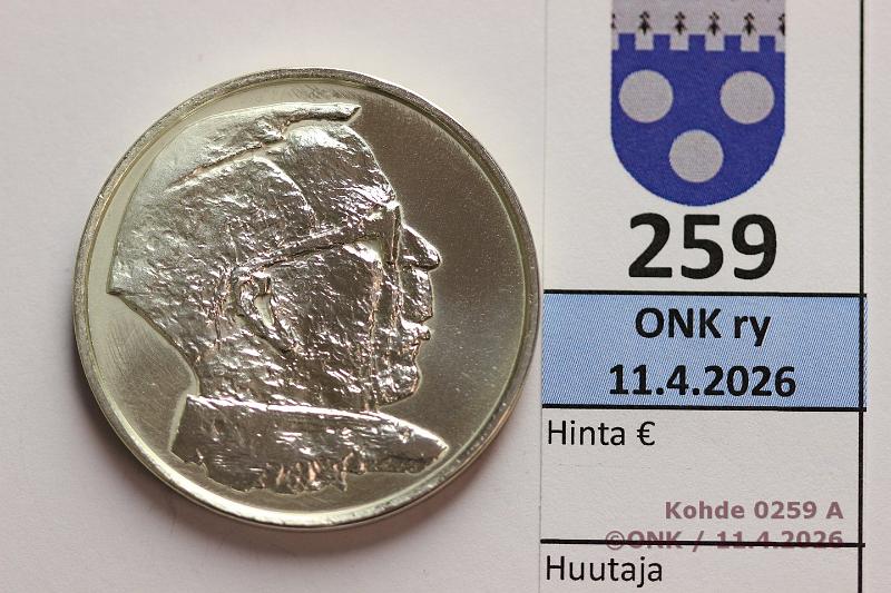 k-0259-a.jpg - Kohde 259 (kuva 1/2), l�ht�hinta: 12 &euro; / myyntihinta: 34 &euro; 100 mk 1995 Ag, AIV, kunto: 9