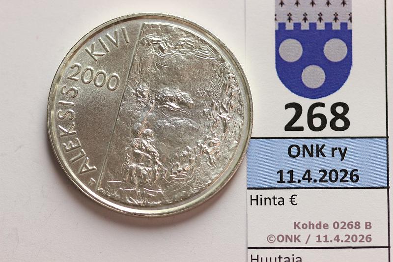 k-0268-b.jpg - Kohde 268 (kuva 2/2), l�ht�hinta: 12 &euro; / myyntihinta: 34 &euro; 100 mk 2000 Ag, Kivi, kunto: 9