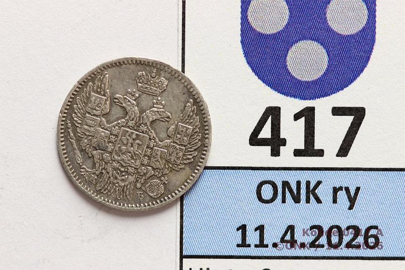 k-0417-a.jpg - Kohde 417 (kuva 1/2), l�ht�hinta: 10 &euro; / myyntihinta: 14 &euro; 5 kop 1845 C#163 Ag, ??? ??, prvja, Nicholas I, kunto: 5