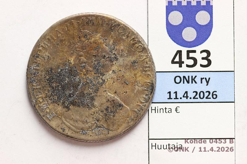 k-0453-b.jpg - Kohde 453 (kuva 2/2), l�ht�hinta: 250 &euro; / ei tarjouksia  1 rpl   1780 C#67b   Ag, ??? ??, Catherine II, laikkuja , kunto:  3 