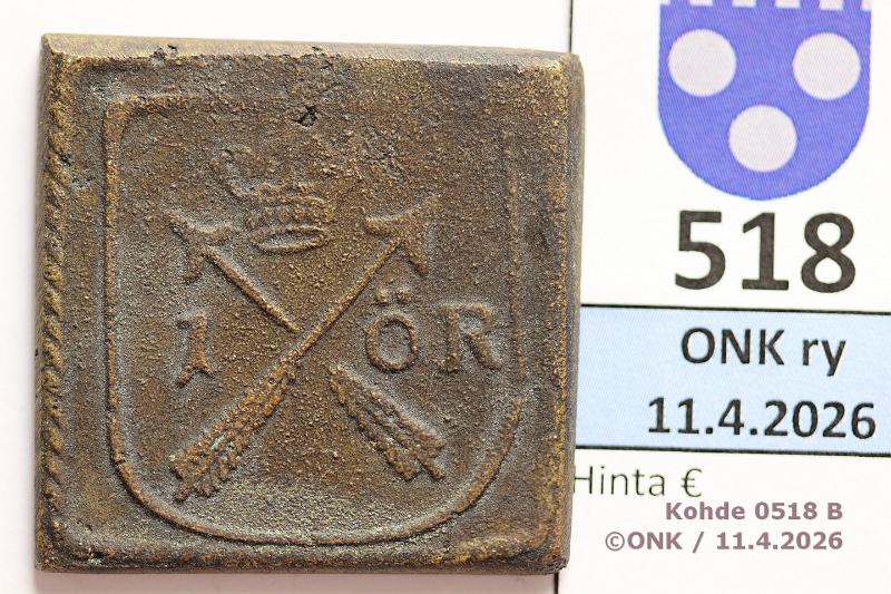 k-0518-b.jpg - Kohde 518 (kuva 2/2), l�ht�hinta: 50 &euro; / myyntihinta: 80 &euro;  1 �re   1625 KM#106.2   Cu, Kustaa II Adolf, klipping , kunto:  3/4 