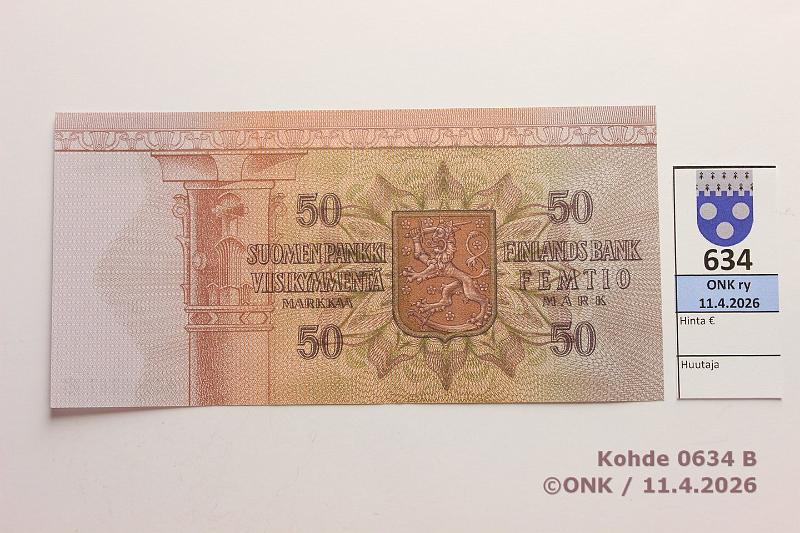 k-0634-b.jpg - Kohde 634 (kuva 2/2), l�ht�hinta: 18 &euro; / myyntihinta: 18 &euro; 50 mk 1977 A* SNY 171.2.1 A0040267* AL I-M�1, korvaava, kunto: 6