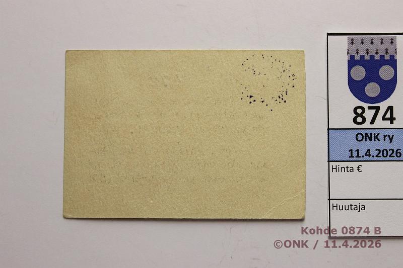 k-0874-b.jpg - Kohde 874 (kuva 2/2), l�ht�hinta: 5 &euro; / myyntihinta: 5 &euro; Vaasan rahatoimikamari 1918 50 p n:o 472, kunto: 8