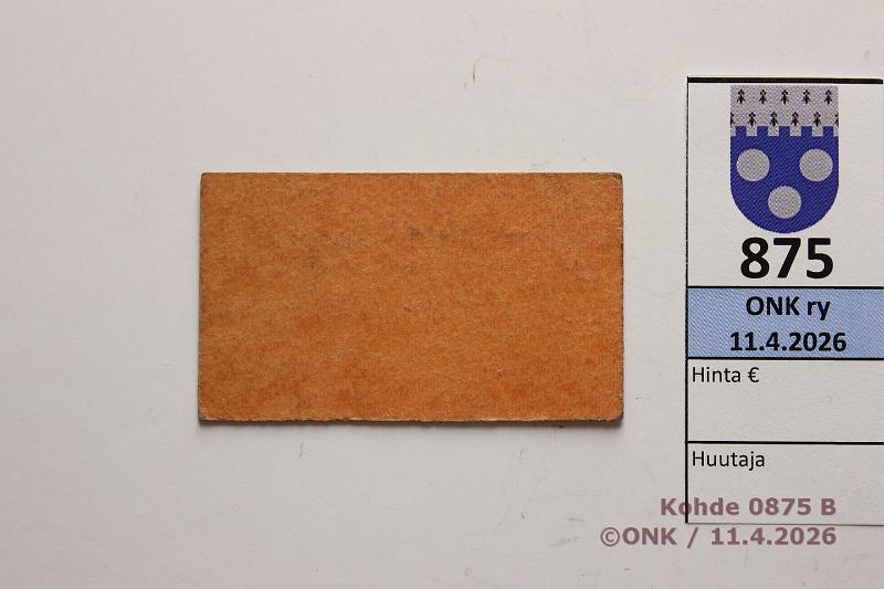 k-0875-b.jpg - Kohde 875 (kuva 2/2), l�ht�hinta: 5 &euro; / myyntihinta: 6 &euro; Karkialammen sotilaskoti  30 p pahvilipuke, kunto: 8