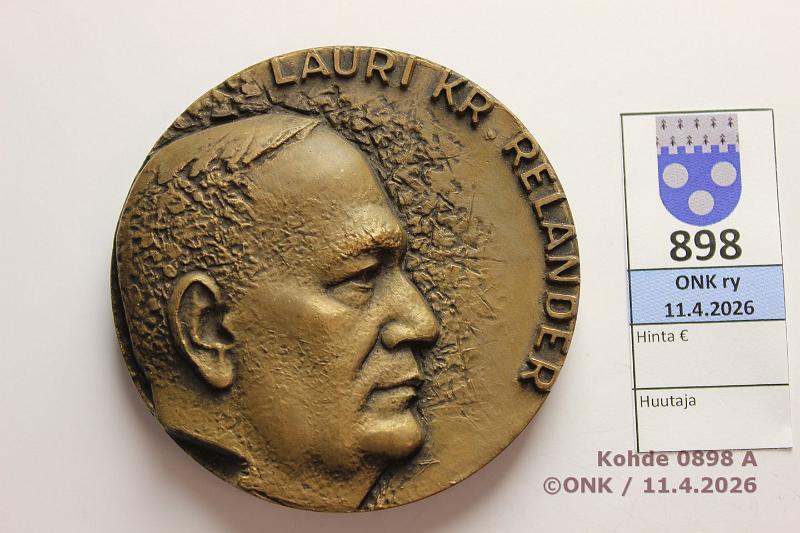 k-0898-a.jpg - Kohde 898 (kuva 1/2), l�ht�hinta: 10 &euro; / myyntihinta: 10 &euro; Relander 1967 Br, 70mm, Kultateollisuus, n:o 183. Sakki, kunto: 9